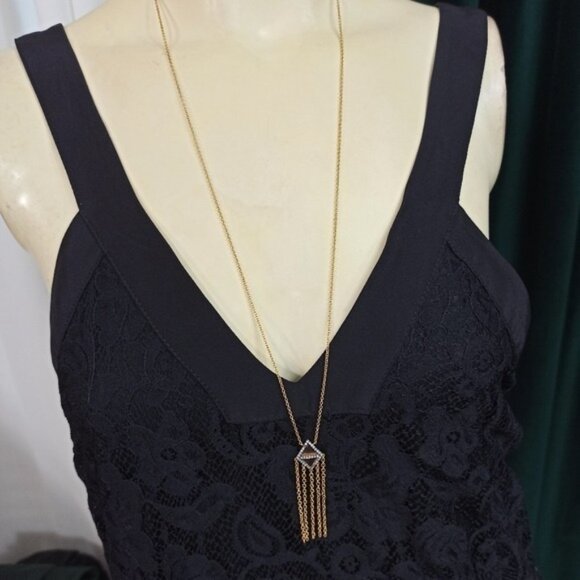 FAS Vintage Sterling Silver Gold Tone Tassel Pendant Necklace - Picture 4 of 10